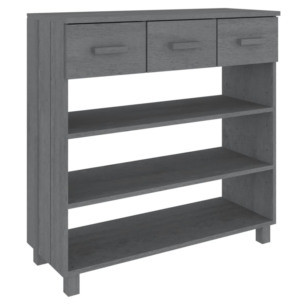vidaXL Τραπέζι Κονσόλα HAMAR Σκ. Γκρι 90x35x90 εκ. Μασίφ Ξύλο Πεύκου