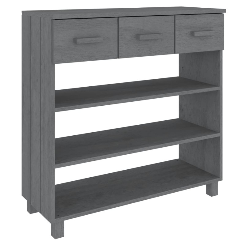 vidaXL Τραπέζι Κονσόλα HAMAR Σκ. Γκρι 90x35x90 εκ. Μασίφ Ξύλο Πεύκου