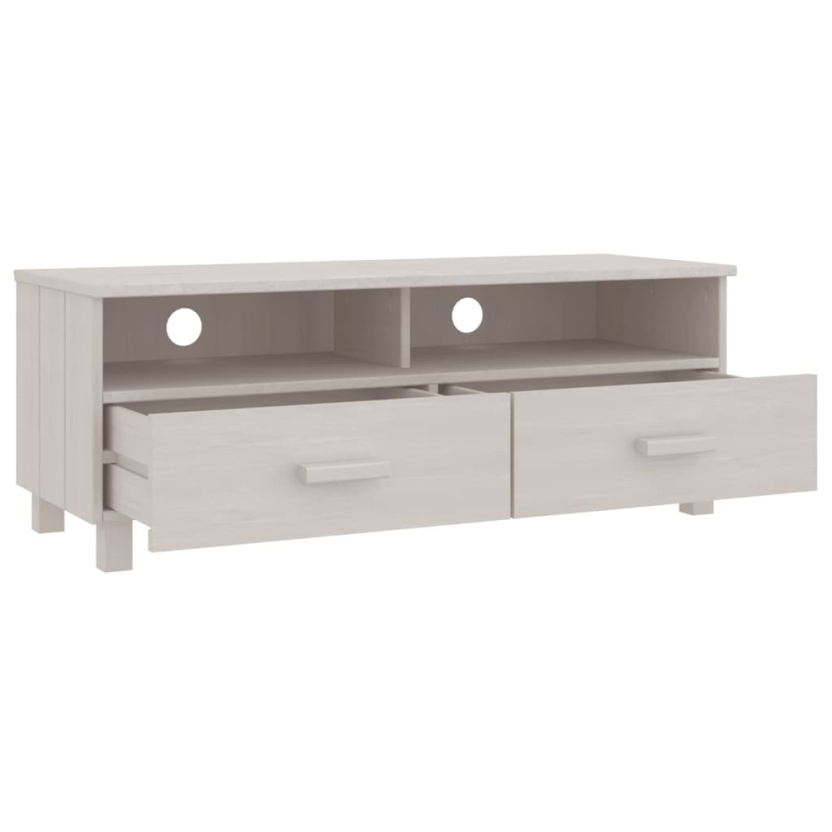 vidaXL Έπιπλο Τηλεόρασης HAMAR Λευκό 106x40x80 εκ. Μασίφ Ξύλο Πεύκου