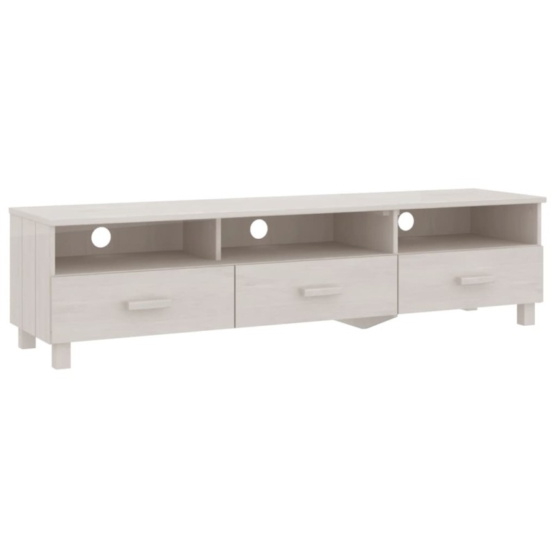 vidaXL Έπιπλο Τηλεόρασης HAMAR Λευκό 158x40x40 εκ. Μασίφ Ξύλο Πεύκου