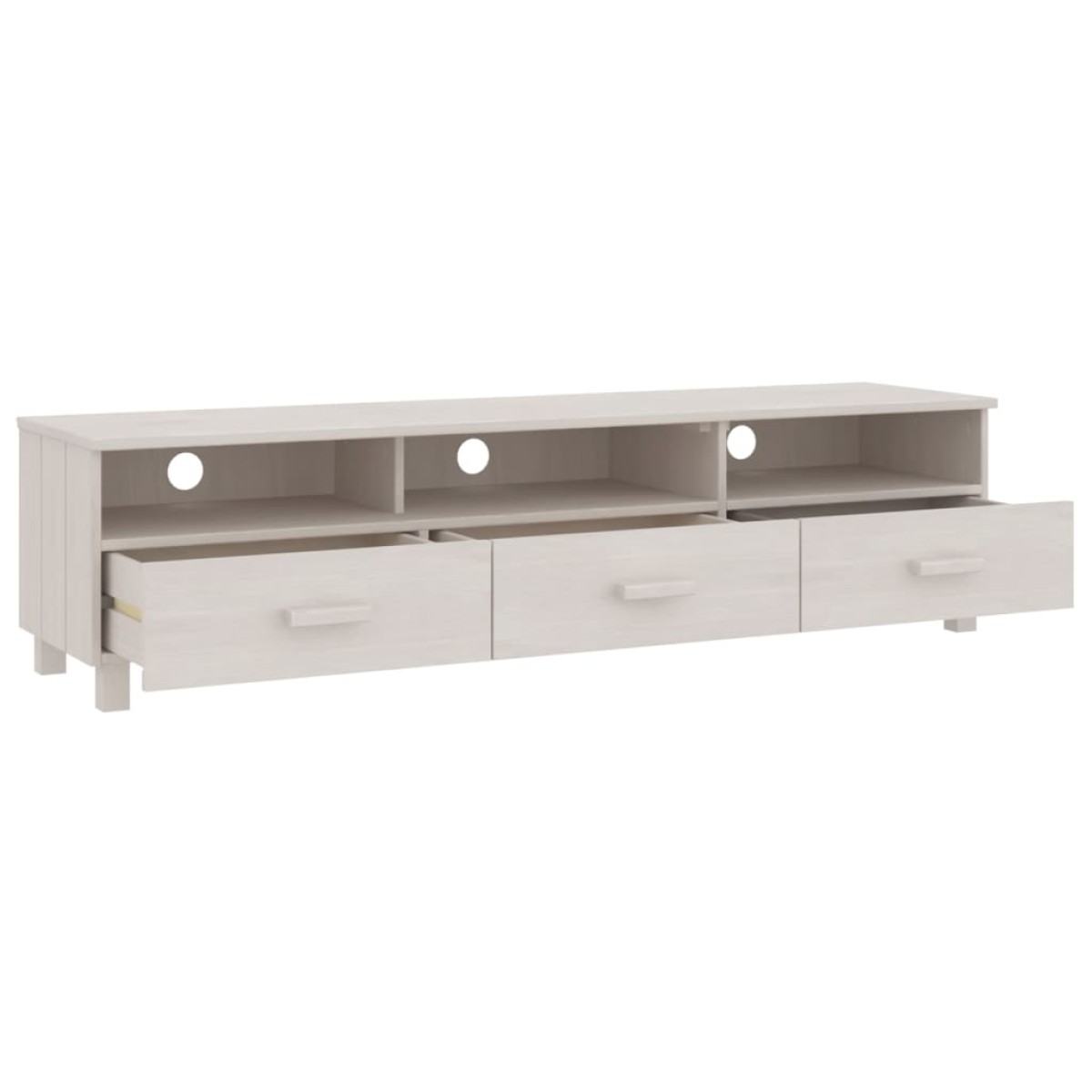 vidaXL Έπιπλο Τηλεόρασης HAMAR Λευκό 158x40x40 εκ. Μασίφ Ξύλο Πεύκου