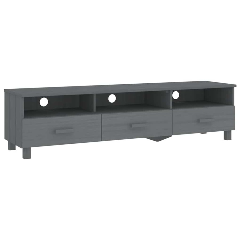 vidaXL Έπιπλο Τηλεόρασης HAMAR Σκ. Γκρι 158x40x40εκ. Μασίφ Ξύλο Πεύκου