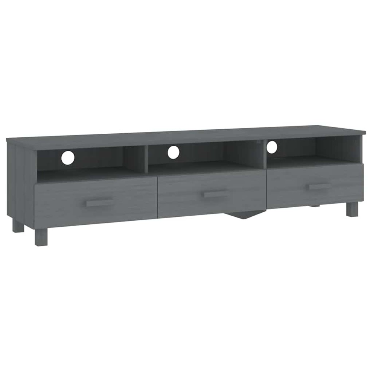 vidaXL Έπιπλο Τηλεόρασης HAMAR Σκ. Γκρι 158x40x40εκ. Μασίφ Ξύλο Πεύκου