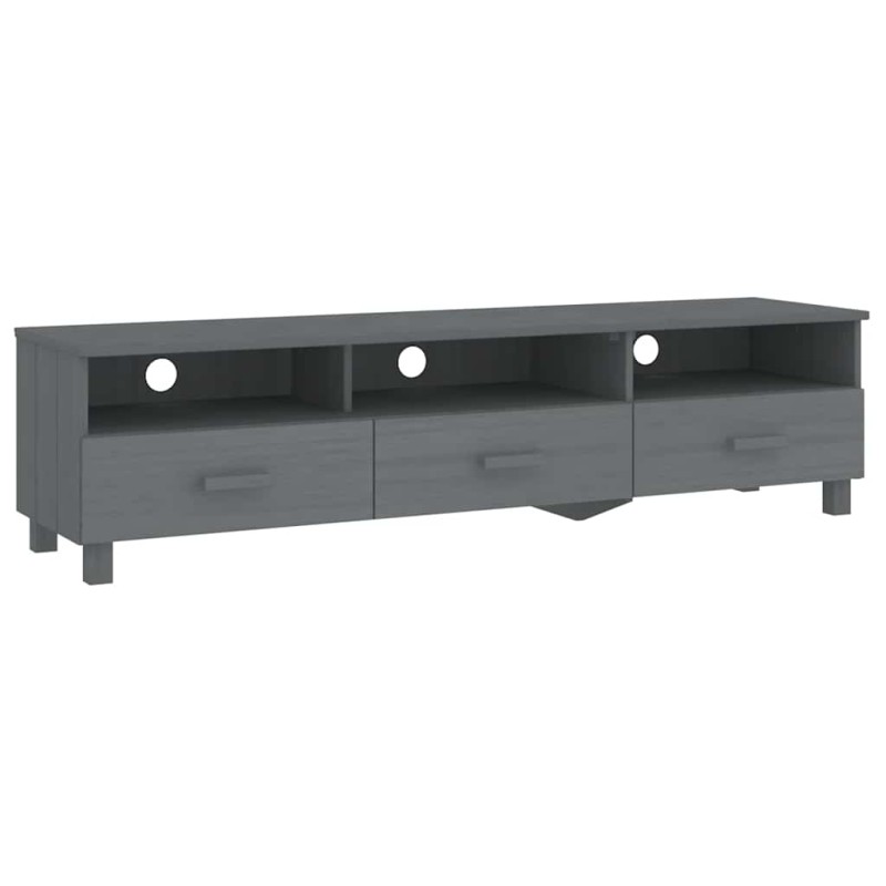vidaXL Έπιπλο Τηλεόρασης HAMAR Σκ. Γκρι 158x40x40εκ. Μασίφ Ξύλο Πεύκου