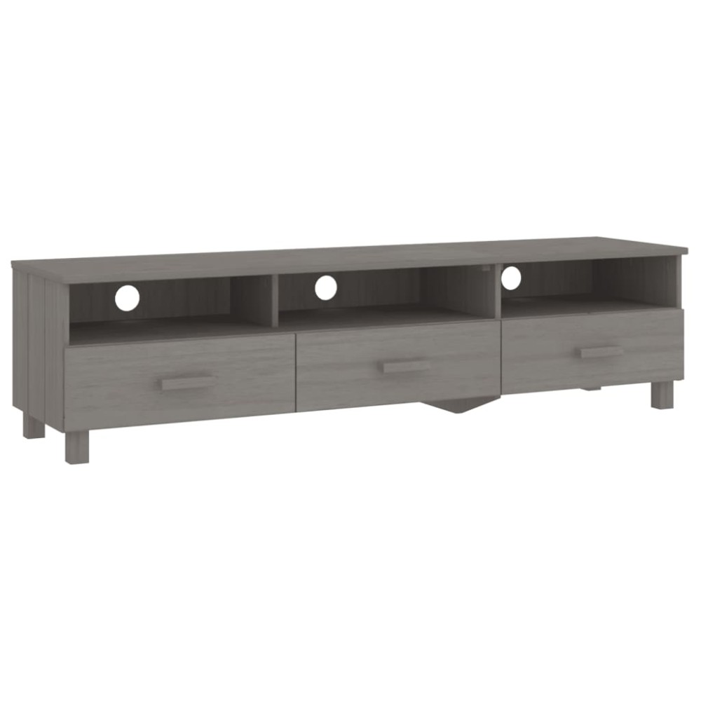 vidaXL Έπιπλο Τηλεόρασης HAMAR Αν. Γκρι 158x40x40εκ. Μασίφ Ξύλο Πεύκου