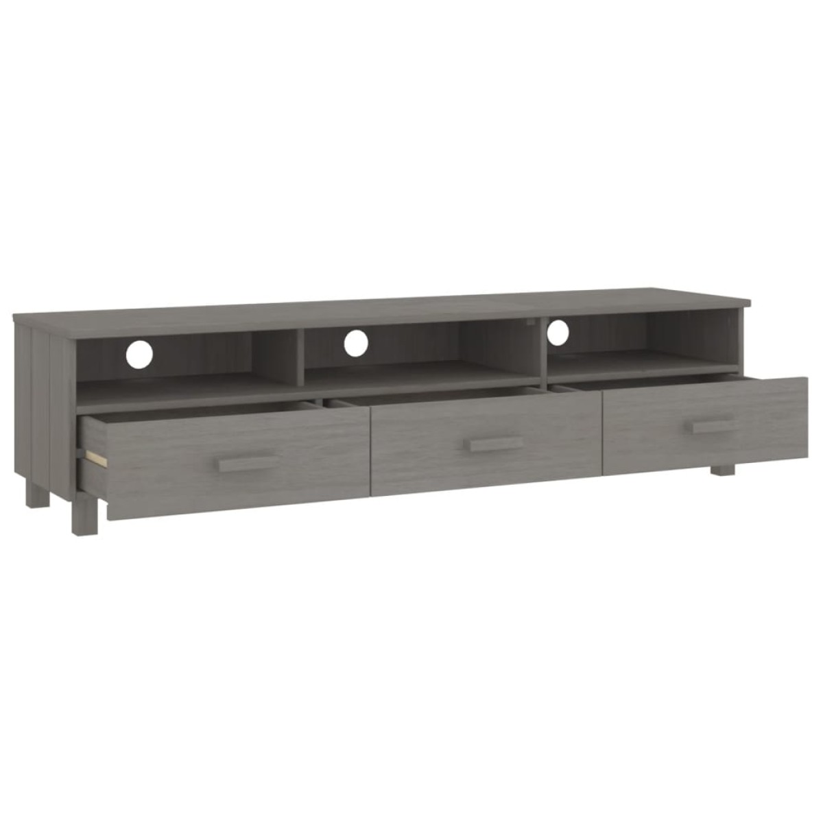 vidaXL Έπιπλο Τηλεόρασης HAMAR Αν. Γκρι 158x40x40εκ. Μασίφ Ξύλο Πεύκου