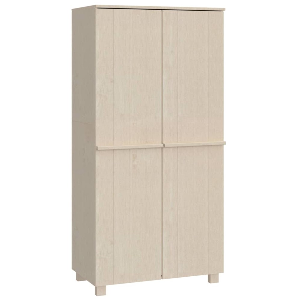 vidaXL Ντουλάπα HAMAR Καφέ Μελί 89 x 50 x 180 εκ. Μασίφ Ξύλο Πεύκου