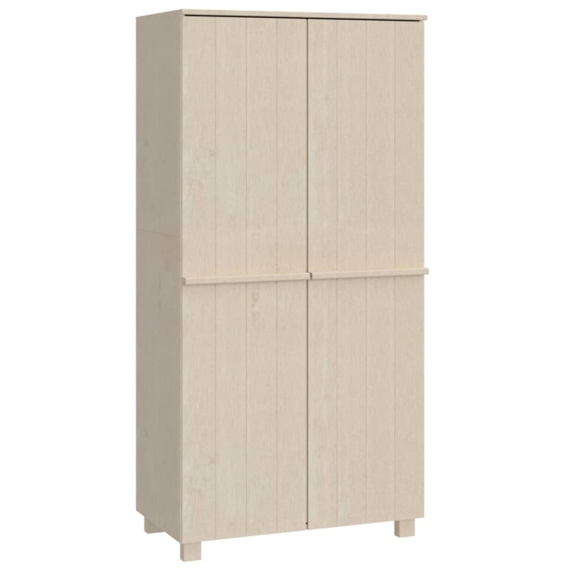 vidaXL Ντουλάπα HAMAR Καφέ Μελί 89 x 50 x 180 εκ. Μασίφ Ξύλο Πεύκου