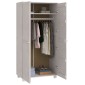 vidaXL Ντουλάπα HAMAR Λευκό 89 x 50 x 180 εκ. από Μασίφ Ξύλο Πεύκου