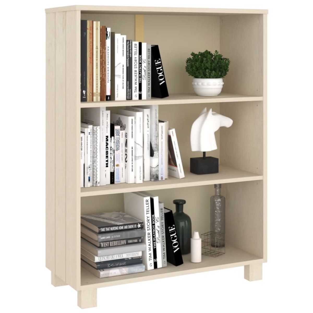 vidaXL Βιβλιοθήκη HAMAR Καφέ Μελί 85 x 35 x 112 εκ. Μασίφ Ξύλο Πεύκου