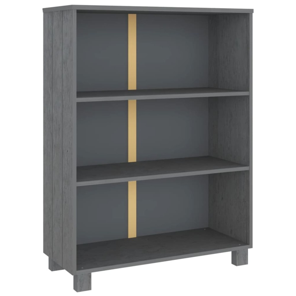 vidaXL Βιβλιοθήκη HAMAR Σκ. Γκρι 85 x 35 x 112 εκ. Μασίφ Ξύλο Πεύκου