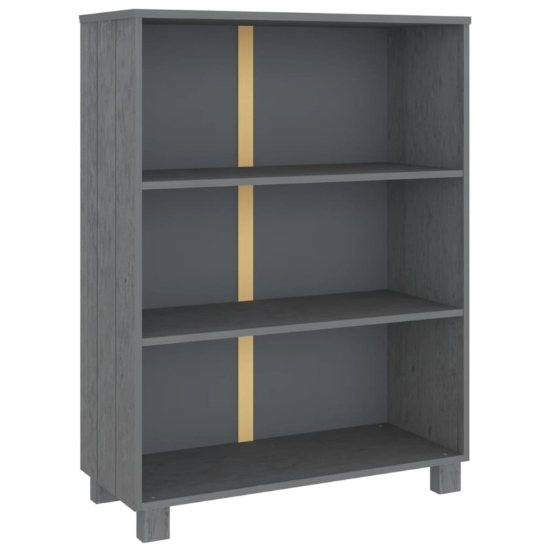 vidaXL Βιβλιοθήκη HAMAR Σκ. Γκρι 85 x 35 x 112 εκ. Μασίφ Ξύλο Πεύκου
