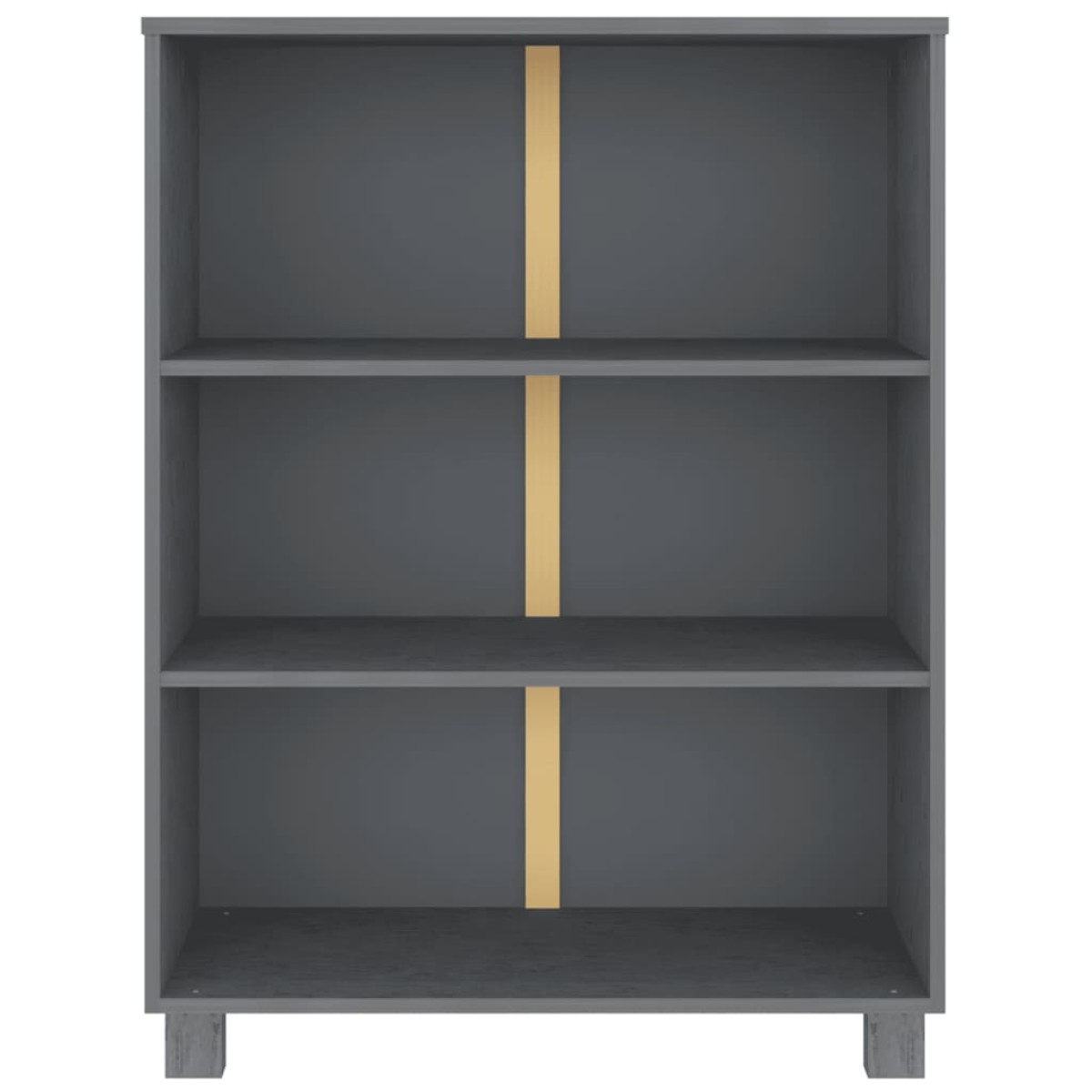 vidaXL Βιβλιοθήκη HAMAR Σκ. Γκρι 85 x 35 x 112 εκ. Μασίφ Ξύλο Πεύκου