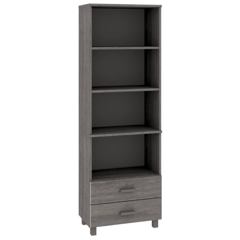 vidaXL Ντουλάπι HAMAR Αν. Γκρι 60 x 35 x 180 εκ Μασίφ Ξύλο Πεύκου