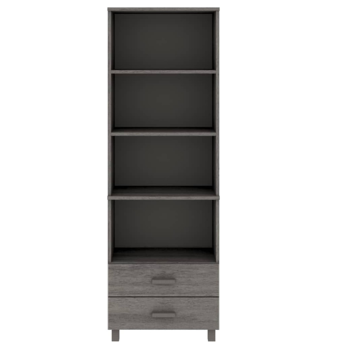vidaXL Ντουλάπι HAMAR Αν. Γκρι 60 x 35 x 180 εκ Μασίφ Ξύλο Πεύκου