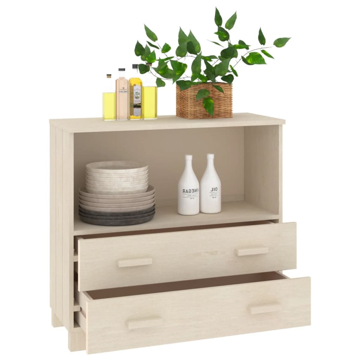 vidaXL Ντουλάπι HAMAR Καφέ Μελί 85 x 35 x 80 εκ. Μασίφ Ξύλο Πεύκου