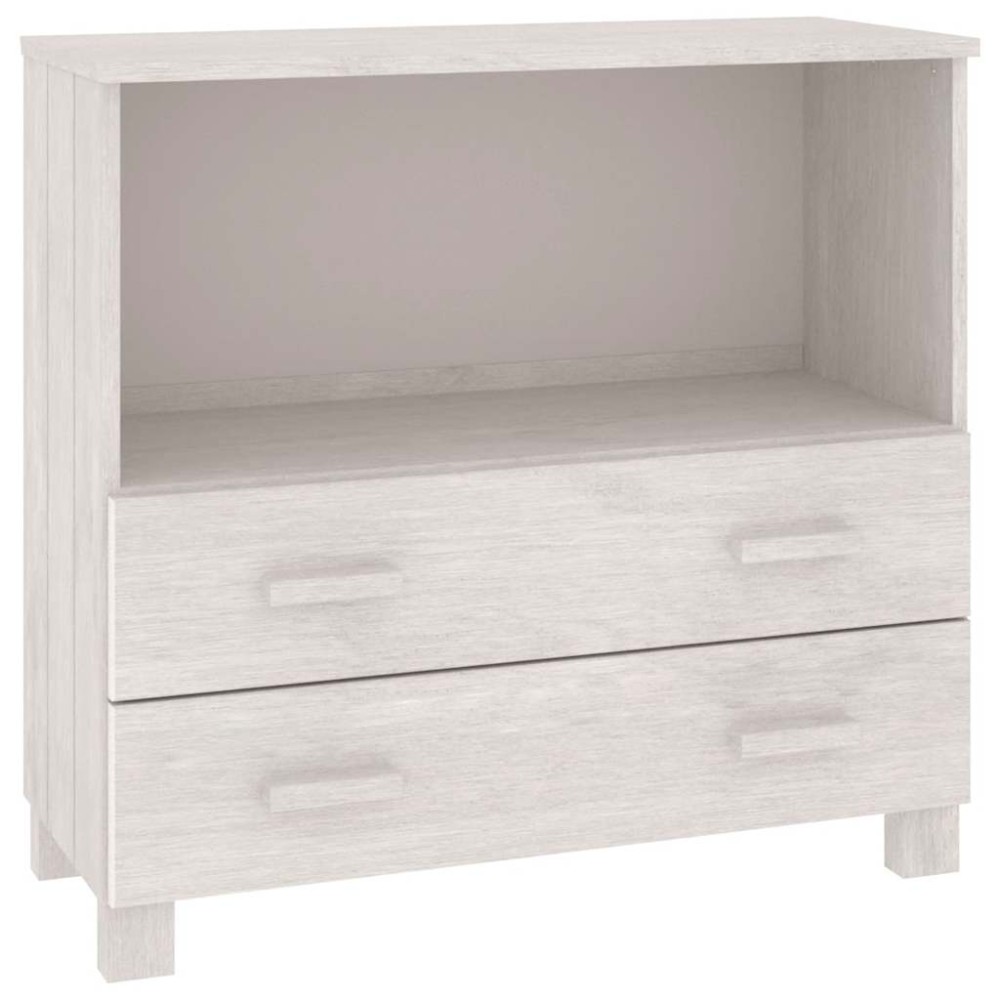 vidaXL Ντουλάπι HAMAR Λευκό 85 x 35 x 80 εκ. από Μασίφ Ξύλο Πεύκου