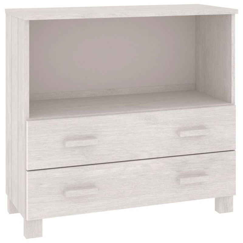 vidaXL Ντουλάπι HAMAR Λευκό 85 x 35 x 80 εκ. από Μασίφ Ξύλο Πεύκου