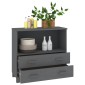 vidaXL Ντουλάπι HAMAR Σκ. Γκρι 85 x 35 x 80 εκ. από Μασίφ Ξύλο Πεύκου