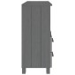 vidaXL Ντουλάπι HAMAR Σκ. Γκρι 85 x 35 x 80 εκ. από Μασίφ Ξύλο Πεύκου