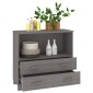 vidaXL Ντουλάπι HAMAR Αν. Γκρι 85 x 35 x 80 εκ. από Μασίφ Ξύλο Πεύκου