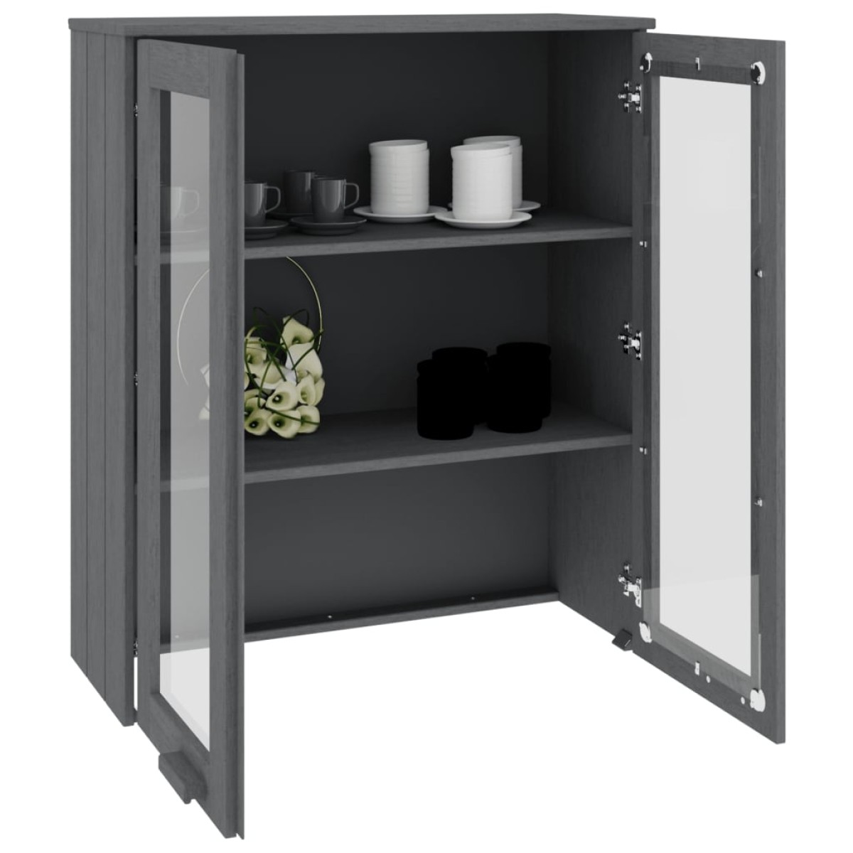 vidaXL Πάνω Μέρος Ντουλαπιού HAMAR Γκρι 85x35x100 εκ. Μασίφ Πεύκο