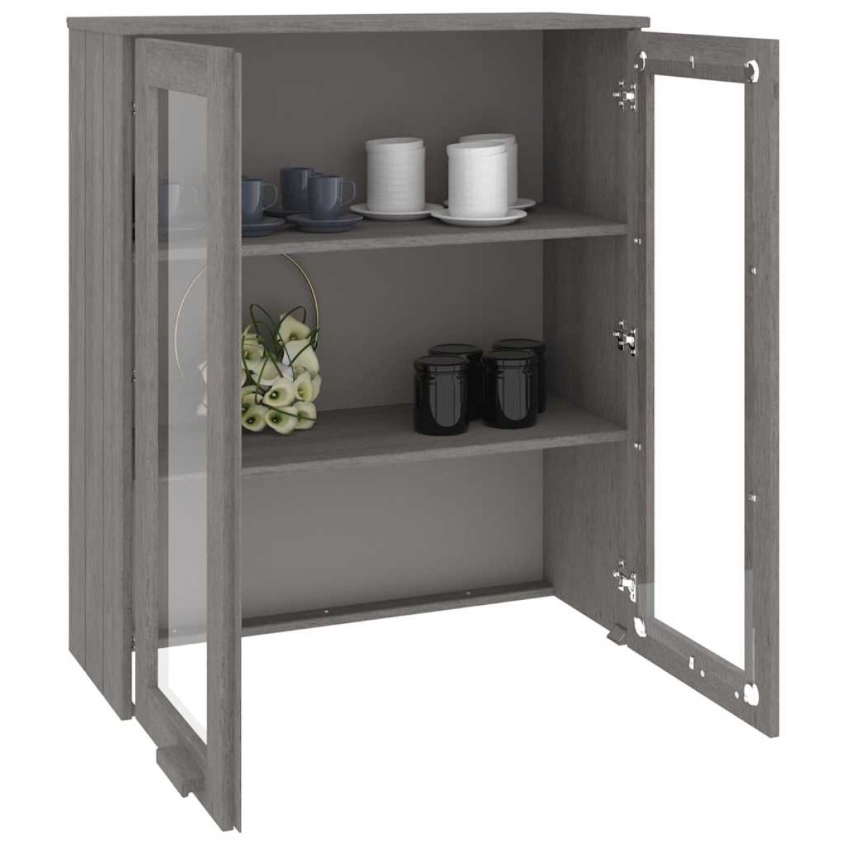 vidaXL Πάνω Μέρος Ντουλαπιού HAMAR Αν. Γκρι 85x35x100 εκ. Μασίφ Πεύκο