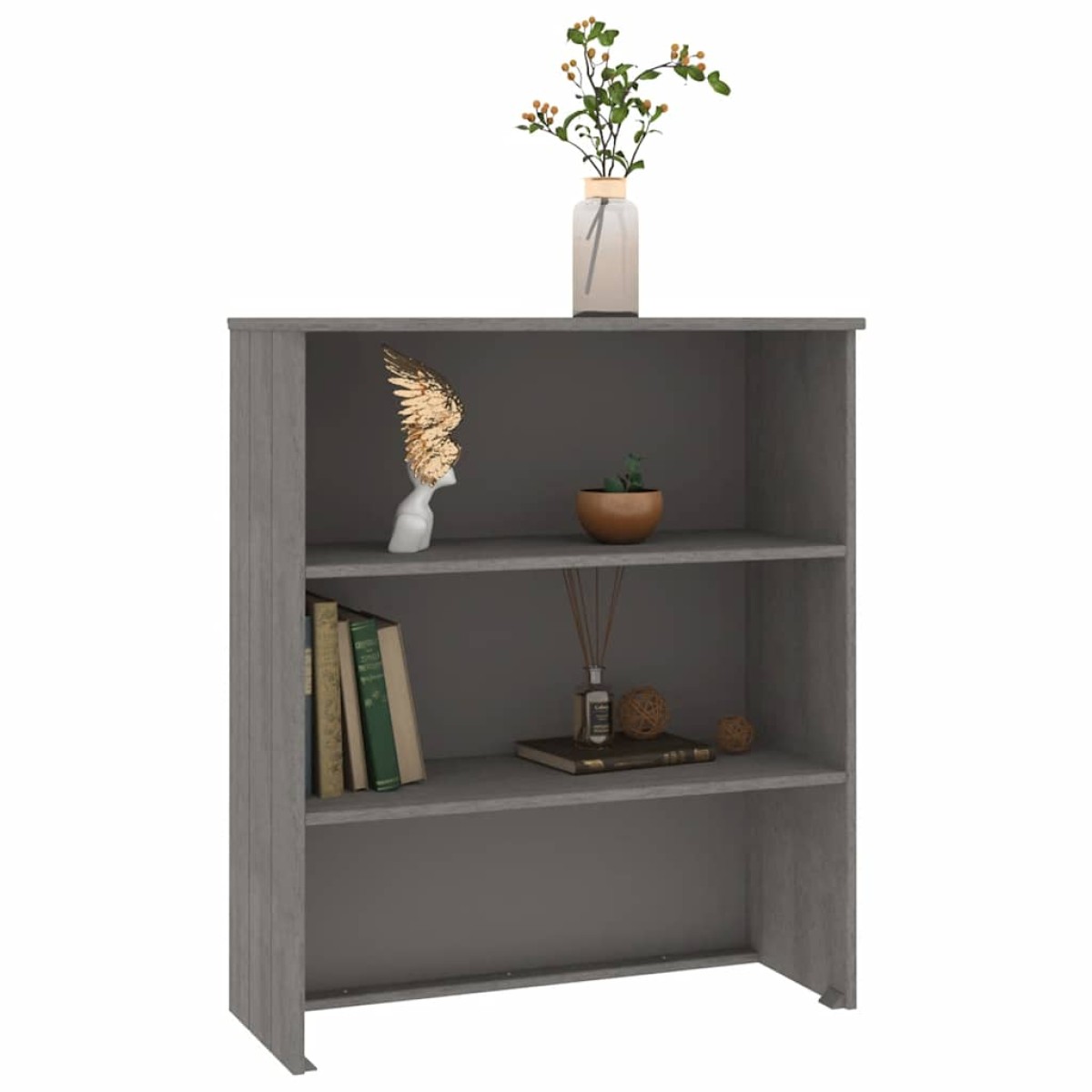 vidaXL Πάνω Μέρος Ντουλαπιού HAMAR Αν. Γκρι 85x35x100 εκ. Μασίφ Πεύκο