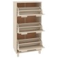 vidaXL Παπουτσοθήκη HAMAR Καφέ Μελί 59,5x35x117 εκ. Μασίφ Ξύλο Πεύκου