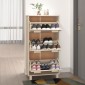vidaXL Παπουτσοθήκη HAMAR Καφέ Μελί 59,5x35x117 εκ. Μασίφ Ξύλο Πεύκου