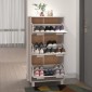 vidaXL Παπουτσοθήκη HAMAR Λευκή 59,5x35x117 εκ. από Μασίφ Ξύλο Πεύκου
