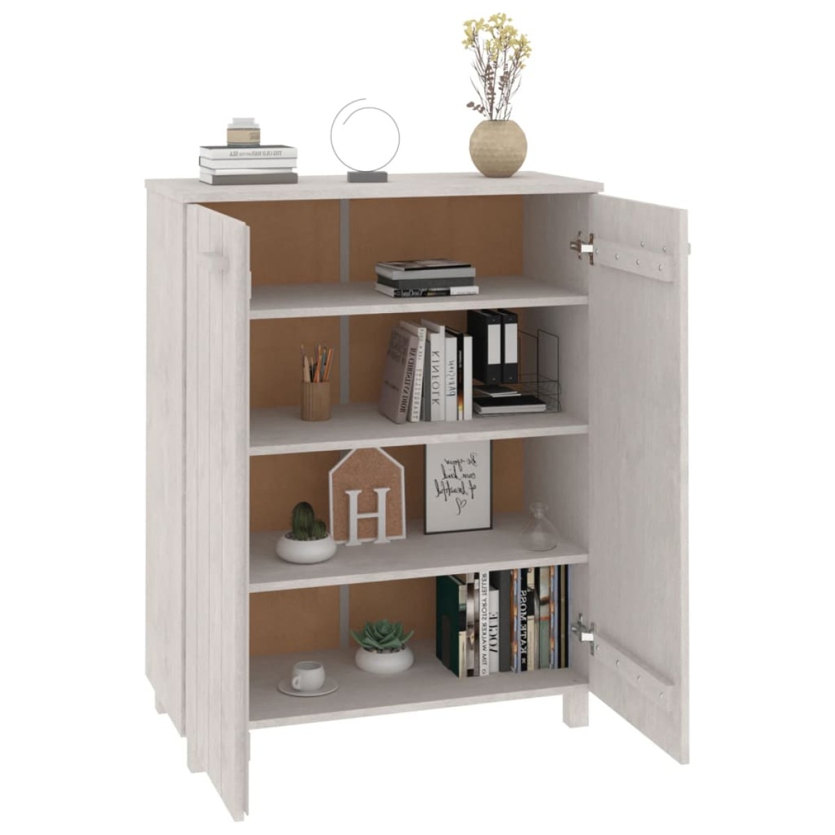 vidaXL Παπουτσοθήκη HAMAR Λευκή 85x40x108 εκ. από Μασίφ Ξύλο Πεύκου