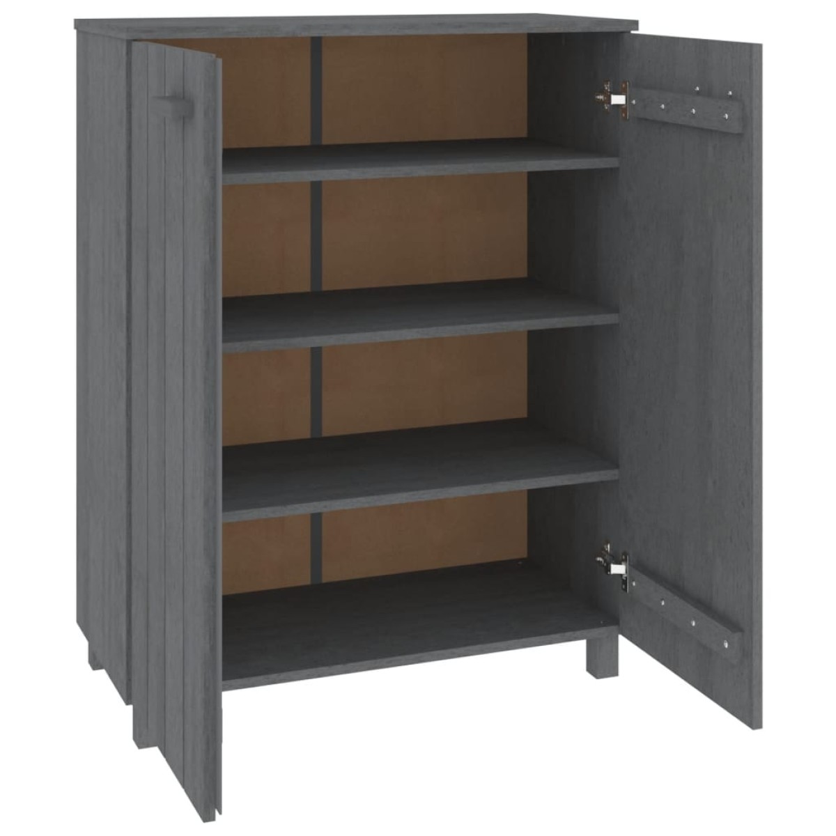 vidaXL Παπουτσοθήκη HAMAR Σκ. Γκρι 85x40x108 εκ. Μασίφ Ξύλο Πεύκου