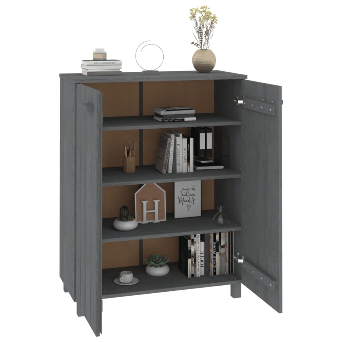 vidaXL Παπουτσοθήκη HAMAR Σκ. Γκρι 85x40x108 εκ. Μασίφ Ξύλο Πεύκου