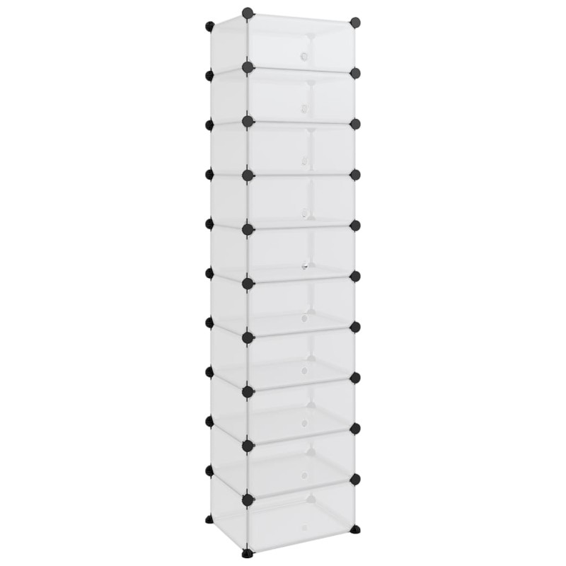 vidaXL Παπουτσοθήκη Διαφανής 44 x 32 x 174 εκ. από Πολυπροπυλένιο