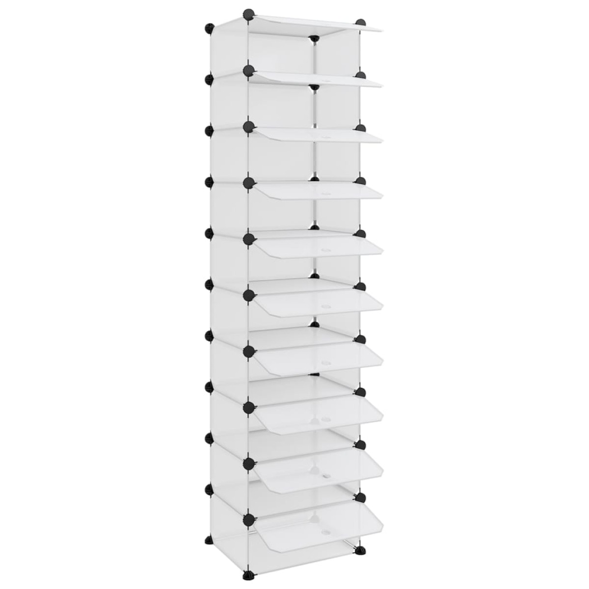 vidaXL Παπουτσοθήκη Διαφανής 44 x 32 x 174 εκ. από Πολυπροπυλένιο