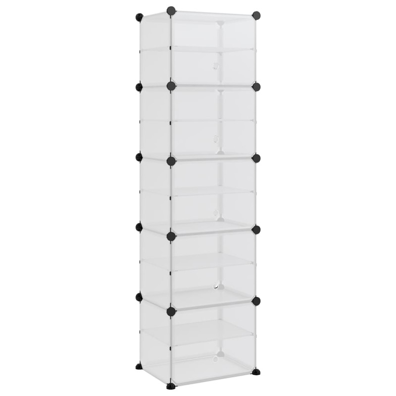 vidaXL Παπουτσοθήκη Διαφανής 44 x 31,5 x 153,5 εκ. από Πολυπροπυλένιο