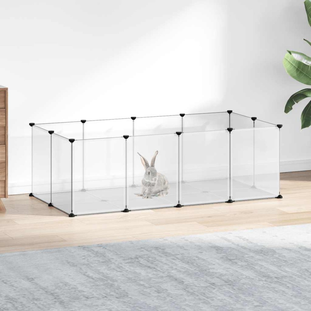 vidaXL Κλουβί Μικρών Ζώων Διαφανές 144x74x46,5 εκ Πολυπροπυλ. & Ατσάλι