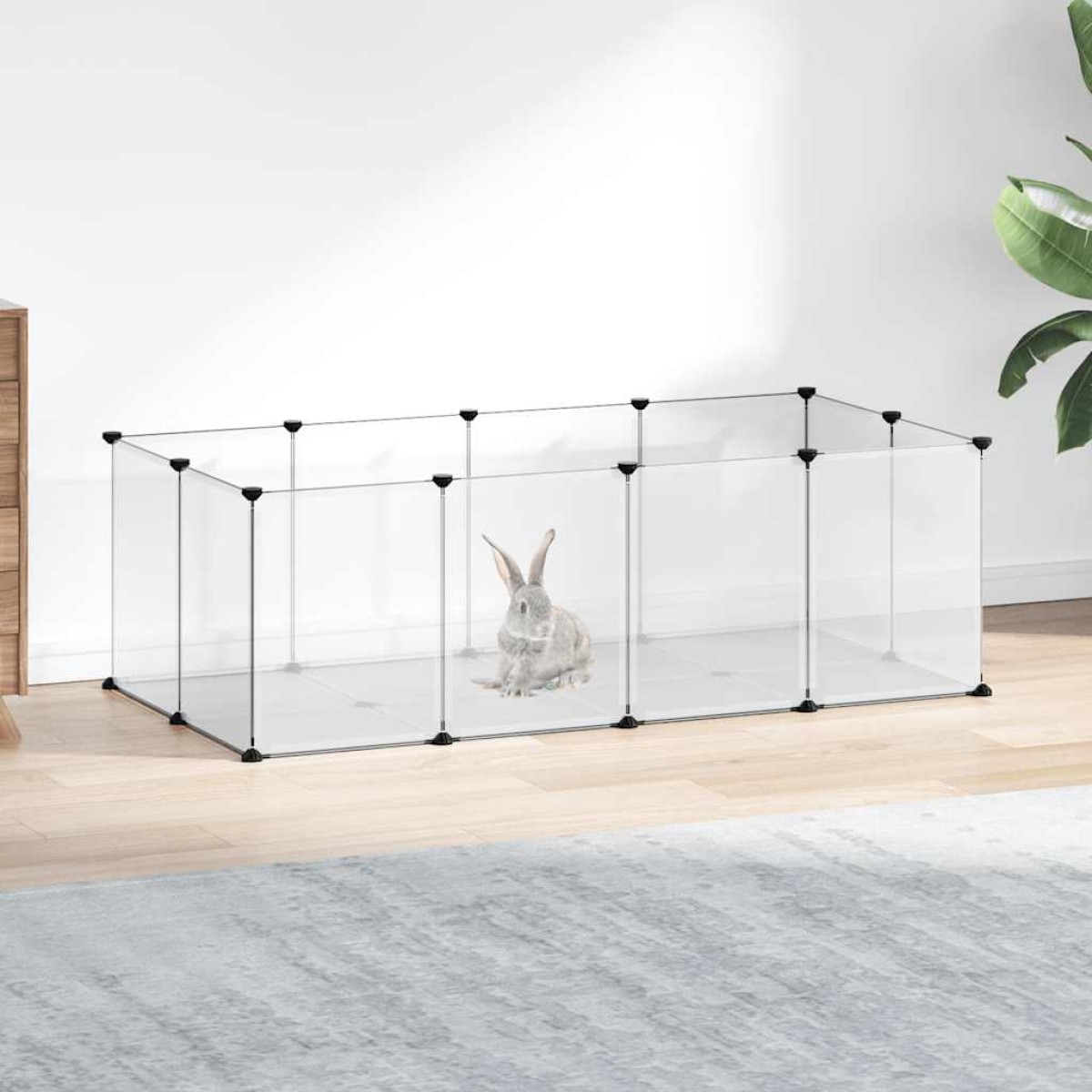 vidaXL Κλουβί Μικρών Ζώων Διαφανές 144x74x46,5 εκ Πολυπροπυλ. & Ατσάλι