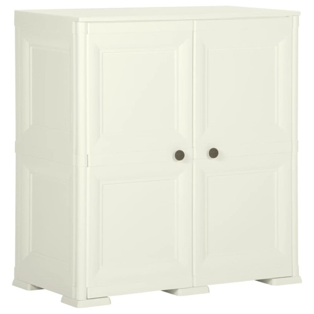 vidaXL Πλαστικό Ντουλάπι Κρεμ Ανοιχτό 79 x 43 x 85,5εκ με Σχέδιο Ξύλου