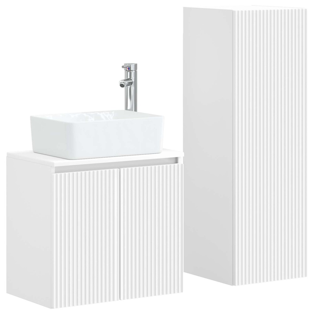 vidaXL Σετ Επίπλων Μπάνιου 2 τμχ. Λευκό 33 x 34,5 x 100 εκ