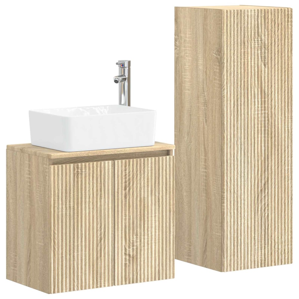 vidaXL Σετ Επίπλων Μπάνιου 2 τμχ. Sonoma Δρυς 33 x 34,5 x 100 εκ