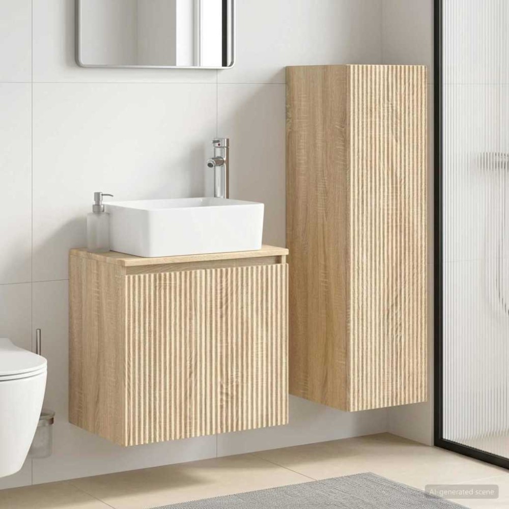 vidaXL Σετ Επίπλων Μπάνιου 2 τμχ. Sonoma Δρυς 33 x 34,5 x 100 εκ