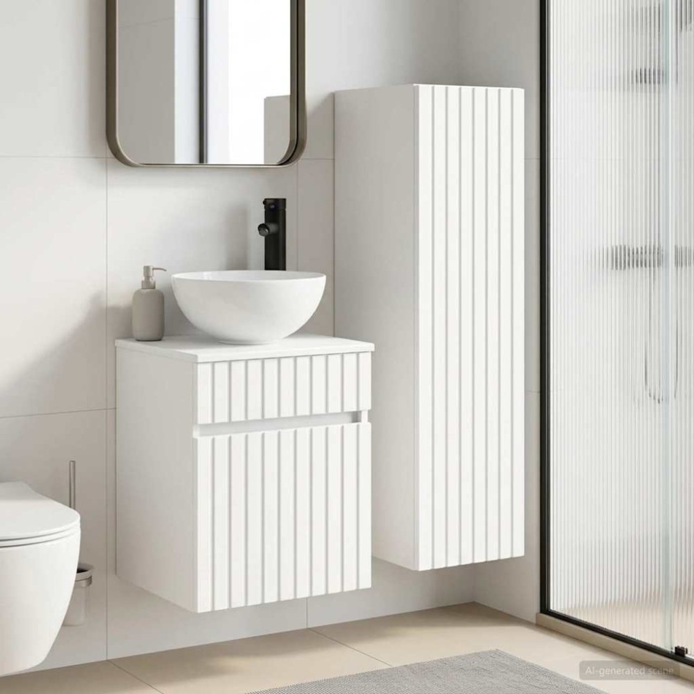 vidaXL Σετ Επίπλων Μπάνιου 2 τμχ. Λευκό 33 x 34,5 x 100 εκ