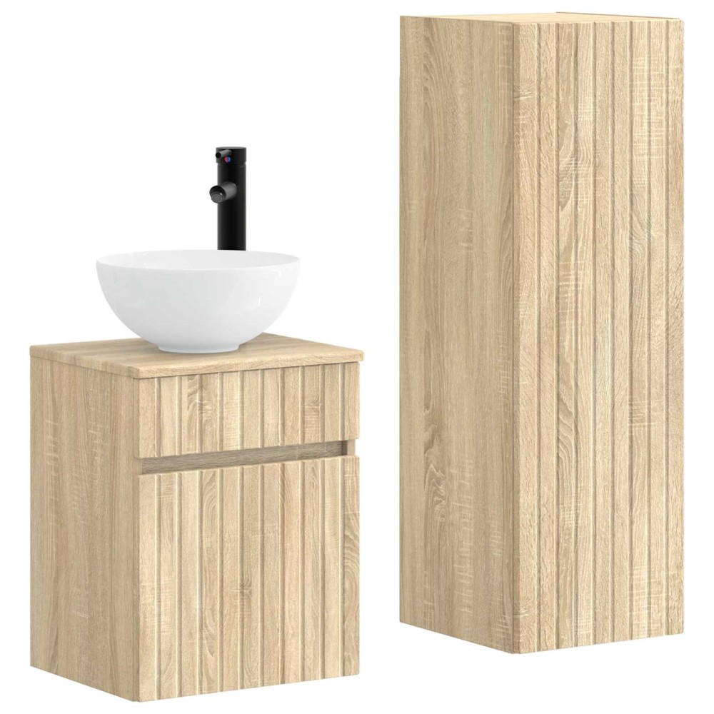 vidaXL Σετ Επίπλων Μπάνιου 2 τμχ. Sonoma Δρυς 33 x 34,5 x 100 εκ