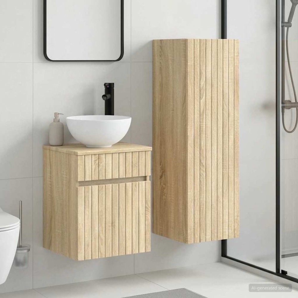 vidaXL Σετ Επίπλων Μπάνιου 2 τμχ. Sonoma Δρυς 33 x 34,5 x 100 εκ