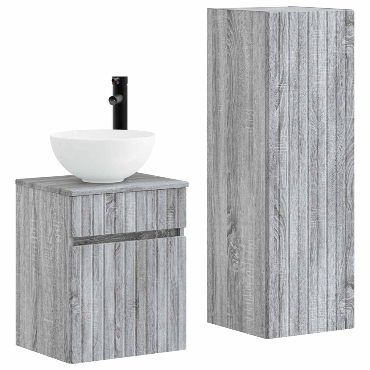 vidaXL Σετ Επίπλων Μπάνιου 2 τμχ. Γκρι Sonoma 33 x 34,5 x 100 εκ