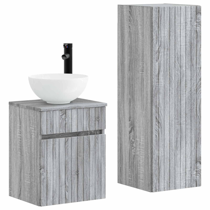 vidaXL Σετ Επίπλων Μπάνιου 2 τμχ. Γκρι Sonoma 33 x 34,5 x 100 εκ