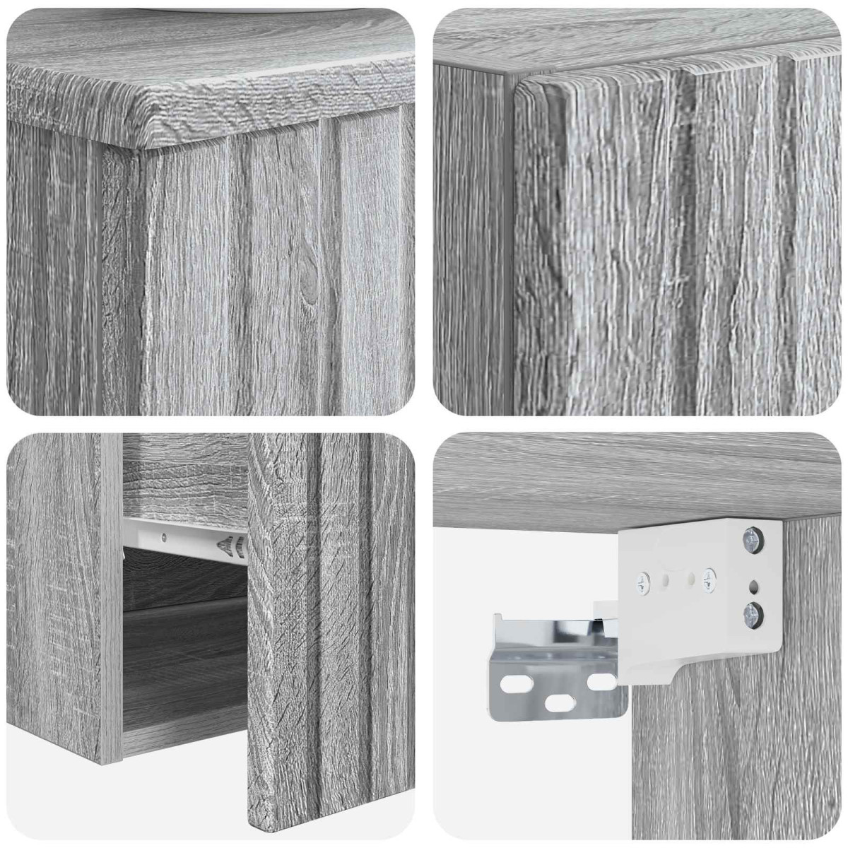 vidaXL Σετ Επίπλων Μπάνιου 2 τμχ. Γκρι Sonoma 33 x 34,5 x 100 εκ