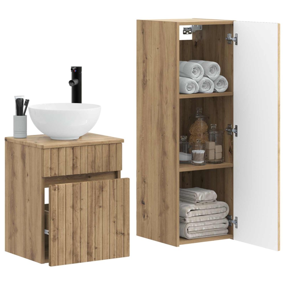 vidaXL Σετ Επίπλων Μπάνιου 2 τμχ. Artisan Δρυς 33 x 34,5 x 100 εκ
